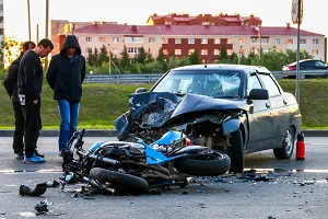 The scene of an accident where a Motorcycle Accidents Lawyer in Peoria IL may be necessary