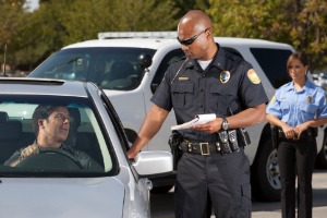 A man being pulled over for Traffic Violations in Peoria IL
