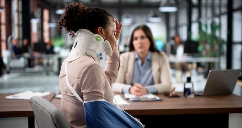 Image of Personal Injury Lawyer talking to a client